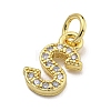 Initial Letter Brass with Cubic Zirconia Charms KK-Q814-26S-G-2