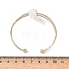 Brass Wire Wrapped Natural Rose Quartz Hexagon Point Cuff Bangles for Women BJEW-L719-01G-01-5