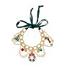 Christmas Alloy Enamel Imitation Pearl and Polyester Charm Bracelets for Women FS-WG9C2A3-06-1