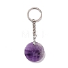 Natural Amethyst Vortex Pendant Keychain KEYC-E038-01P-01-3