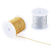 2 Rolls 2 Colors 15-Ply Round PET Metallic Thread MCOR-TA0001-03E-2