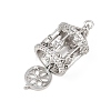 Brass Micro Pave Clear Cubic Zirconia Clear Locket Pendants KK-H524-09P-2