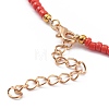 Round Opaque Colours Glass Seed Beaded Necklaces NJEW-JN03362-01-3
