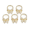 Brass Micro Pave Clear Cubic Zirconia Tube Bails ZIRC-S068-055-NF-1