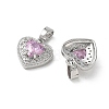 Valentine's Day Brass Micro Pave Pearl Pink Cubic Zirconia Charms KK-A299-14P-2