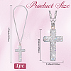 Polymer Clay Rhinestone Cross Pendant Alloy Chain Necklaces NJEW-CN0001-16B-2