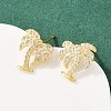 Brass Micro Pave Cubic Zirconia Pendant & Stud Earrings Sets for Women SJEW-F227-01K-G-4