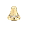 Brass Micro Pave Clear Cubic Zirconia Charms KK-H268-11G-1