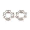 Octagon Brass Micro Pave Clear Cubic Zirconia European Beads KK-B186-15P-1