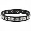 Punk-style Alloy Square Shaped Rivet Imitation Leather Chocker Necklaces NJEW-CL0001-28-1