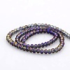 Full Rainbow Plated Faceted Rondelle  Glass Beads Strands GLAA-A024B-FR04-2