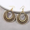 Bohemian Style Alloy & Cotton Cord Dangle Earrings FS-WGA9B48-02-1