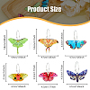 6 Pairs 6 Style Acrylic Butterfly Dangle Hoop Earrings EJEW-FI0001-34-2