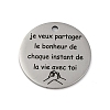 Anti-Tarnish 201 Stainless Steel Pendants STAS-R002-01P-03-1