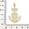 Brass Micro Pave Clear Cubic Zirconia Pendants KK-N268-88G-3