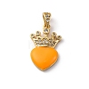 Brass Cubic Zirconia Pendants ZIRC-H122-01G-07-1