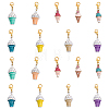 SUPERFINDINGS 18Pcs Alloy Enamel & Rhinestone Ice Cream Pendant Decorations AJEW-FH0003-48-1