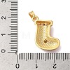 Christmas Theme Rack Plating Brass Cubic Zirconia Pendants KK-K385-119G-05-3