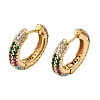 Brass Micro Pave Cubic Zirconia Hoop Earrings KK-CBA8324-24G-6