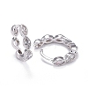Brass Micro Pave Cubic Zirconia Huggie Hoop Earrings LS-EJEW-K083-34P-B-2