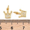 Brass Micro Pave Clear Cubic Zirconia Charms KK-Q085-04A-G-3
