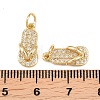 Brass Micro Pave Clear Cubic Zirconia Charms ZIRC-G153-28G-4