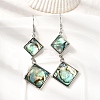 Brass Natural Abalone Shell Dangle Earrings EJEW-F388-01E-P-1