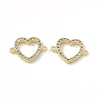 Brass Micro Pave Clear Cubic Zirconia Connector Charms KK-E068-VC080-2