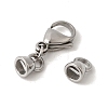 304 Stainless Steel Lobster Claw Clasps and Cord End STAS-B128-08P-01-2