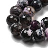 Faceted Natural Fire Crackle Agate Beads Strands G-F447-12mm-N15-4