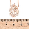 Brass Micro Pave Clear Cubic Zirconia Flame Pendant Adjustable Slider Necklaces KK-CBA4547-10RG-4