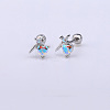 Brass Pave Sky Blue Cubic Zirconia Cartilage Earrings FS-WGEDAE7-07-1