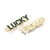 Irish Alloy Enamel & Glitter Powder Pendants ENAM-T023-01B-2