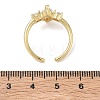 Brass Micro Pave Cubic Zirconia Cuff Open Rings for Women RJEW-L343-14G-04-5