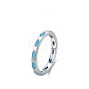 925 Sterling Silver Synthetic Turquoise Finger Rings FS-WGC9F63-13-1