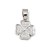 CZ Lucky Jewelry Brass Micro Pave Cubic Zirconia Four Leaf Clover Charms Pendants ZIRC-M011-18P-NR-1