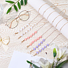 3Pcs 3 Colors Iron & Resin Heart Eyeglasses Chains AJEW-CN0007-85-4