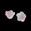Spray Painted Transparent Glass Beads GLAA-D006-10-4