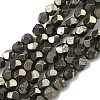 Natural Gold Pyrite/Golden Pyrite Beads Strands G-G459-A01-6mm-2