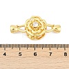 Brass Micro Pave Clear Cubic Zirconia Fold Over Clasps KK-M311-15G-3