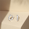 SHEGRACE Rhodium Plated 925 Sterling Silver Huggie Hoop Earrings JE893A-01-4