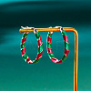 Christmas Alloy Enamel Twist Hoop Earrings FS-WG4C0CB-06-1