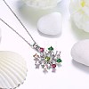 925 Sterling Silver Micro Pave Cubic Zirconia Pendant Necklaces BB34073-3