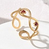 304 Stainless Steel Micro Pave Cubic Zirconia Cuff Open Rings SA-CBAF5A1-01G-2