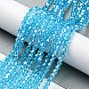 Transparent Electroplate Glass Beads Strands EGLA-A039-T4mm-A19-4