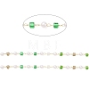 Faceted Cube Glass & ABS Plastic Imitation Pearl Beaded Chains CHS-G026-02KCG-01-1-2