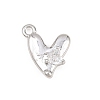 Valentine's Day Brass Micro Pave Clear Cubic Zirconia Pendants KK-D225-13P-1