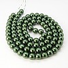 Pearlized Glass Pearl Round Beads Strands X-HY-10D-B59-2