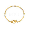 Brass Flat Round Link Chains Bracelets for Women FS-WGC8AF4-05-1