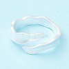 925 Sterling Silver Matte Cuff Ring RJEW-Z011-01S-1